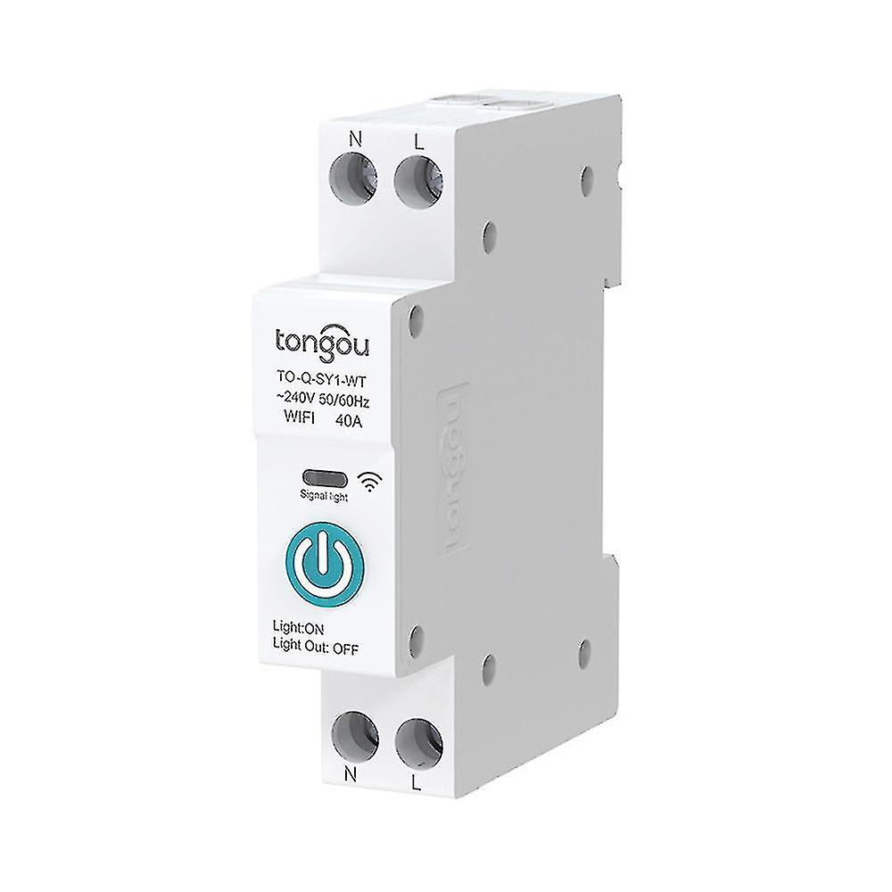 Tuya Wifi Intelligent Circuit Breaker Wireless Remotes Control Din Rail Switch Mobilephone App Remotes Viewing Intelligent Home Equipment Timing Count