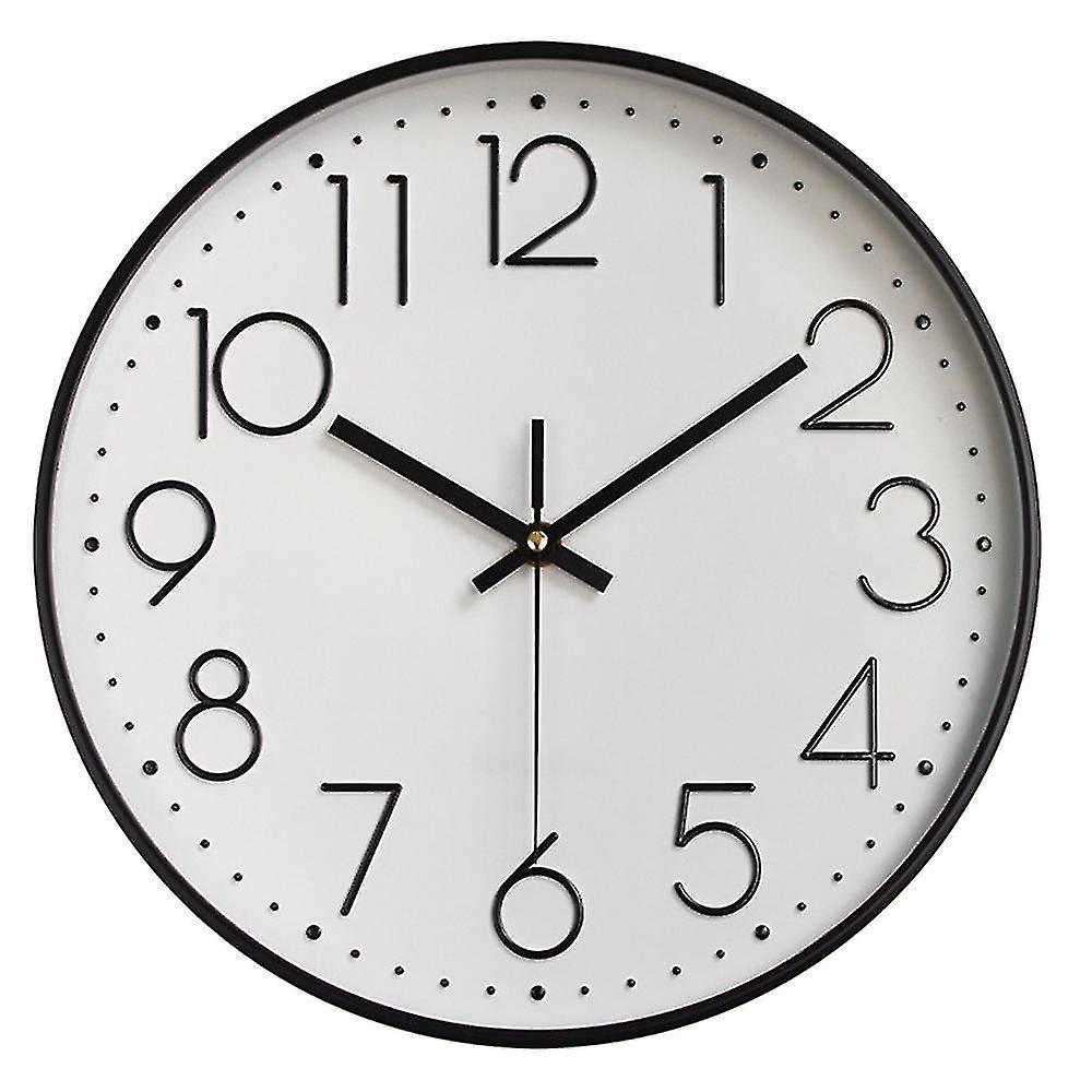 Wall Clock Silent Non Ticking Quality Quartz, Round Easy To Read