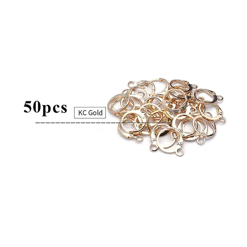 50pcs Hypoallergenic Earring Hooks Brass Lever Back Earring Round Hook Ear Wire with Open Loop for E