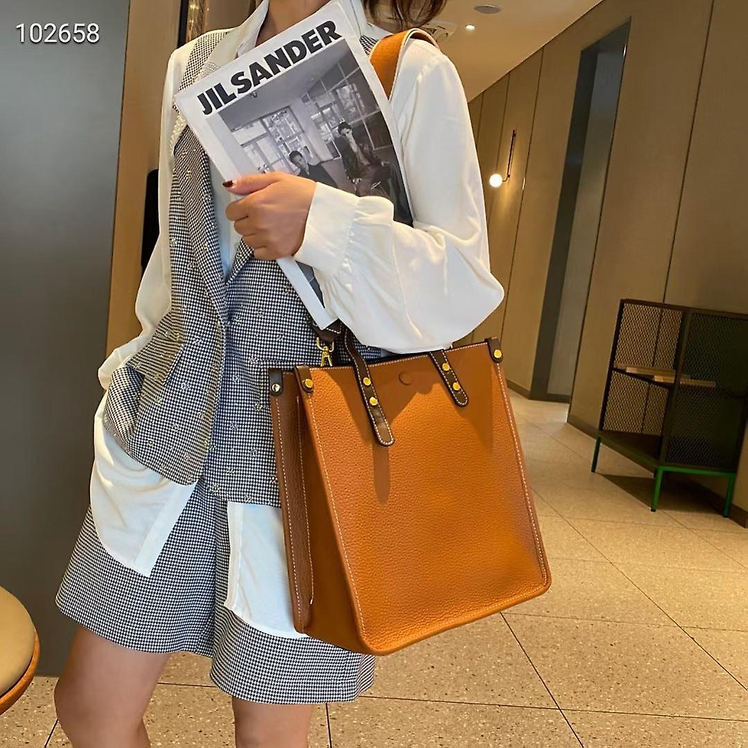 Ladies Women Leather Handbag Portable Messenger Bag Large Capacity Business Commuter Bag Cowhide Tote
