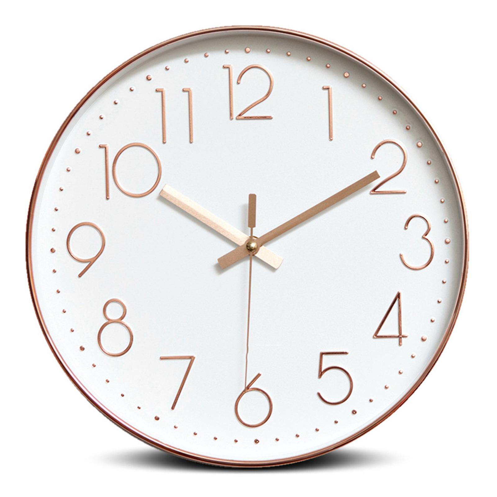 Stylish Round Plastic Wall Clock Simple Wall Mounted Clock for Home Bedroom