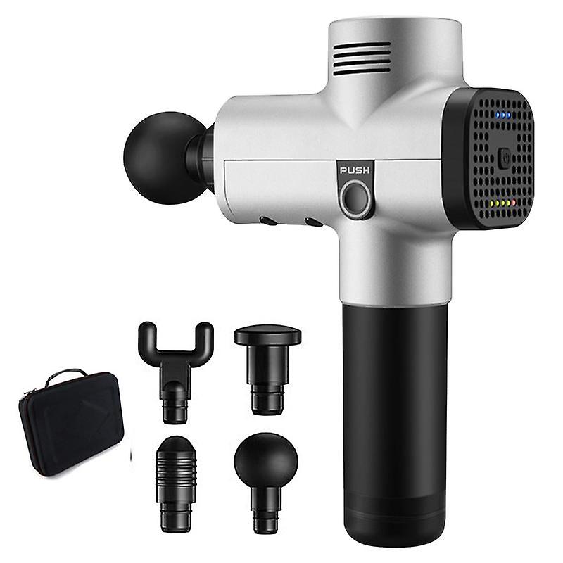 Pistola de masaje Lcd Pistola de masaje Phoenix A2 Masajeador corporal  plateado Eléctrico cabezas Masajeador de pistola Mg57127