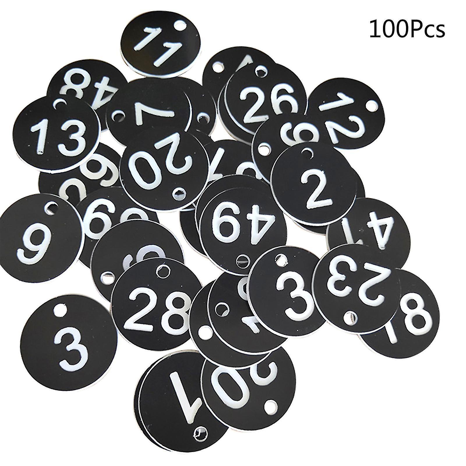 100buc plastic ID număr tag-uri 1-100 gravat număr ID tag colorate pentru inel cheie fdW