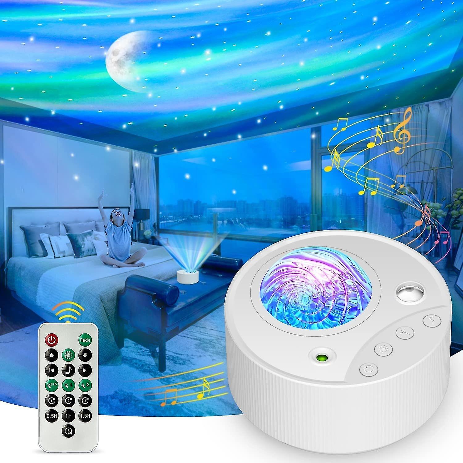 LED Starry Sky Projector, 3 in 1 Aurora Galaxy Projector with White Noise, Remote Control, Timer, fo
