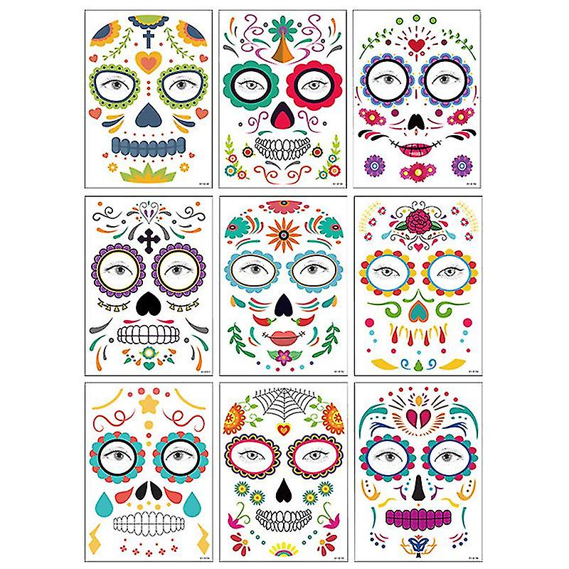 9pcs Face Sticker For Halloween Decorations