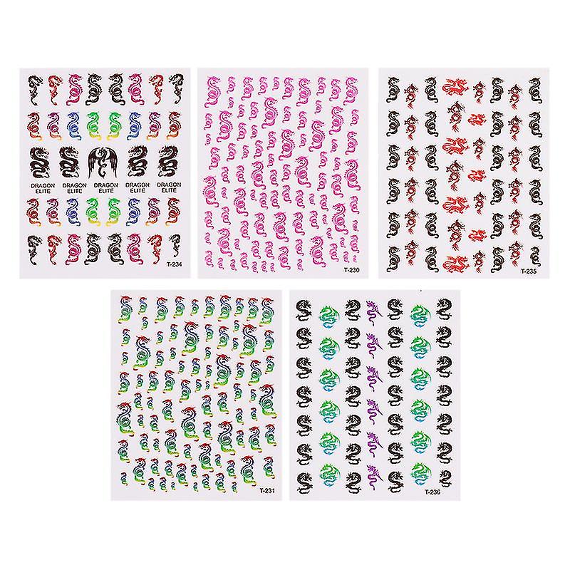 5sheets Dragon Nail Decals