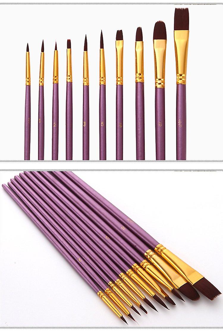 10 Violet Rod Nylon Wool Watercolor Brush Pen Multi-functional Hook Line