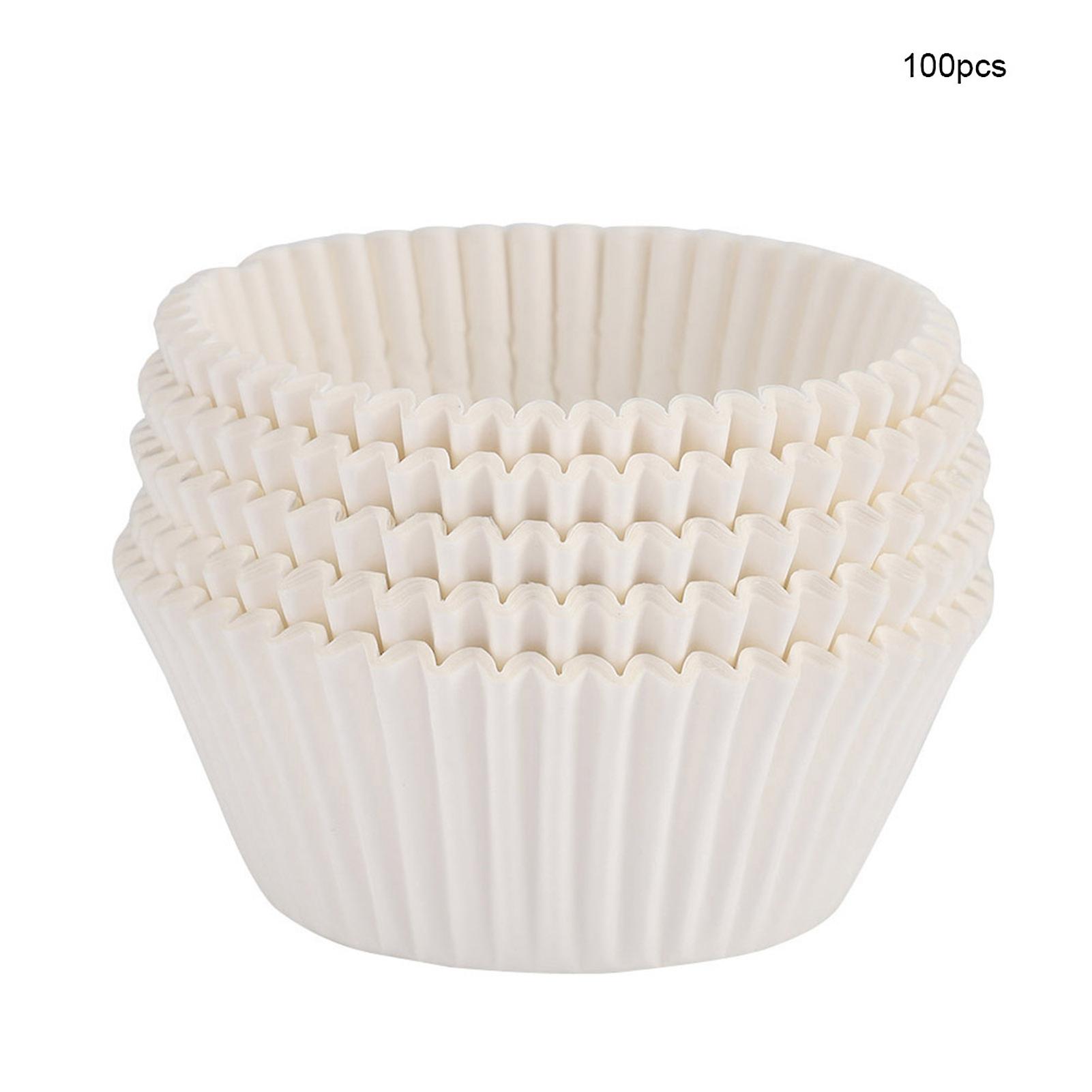 100PCS Mini Cupcake Liners Round Cake Baking Cups Muffin Cases Home Party White