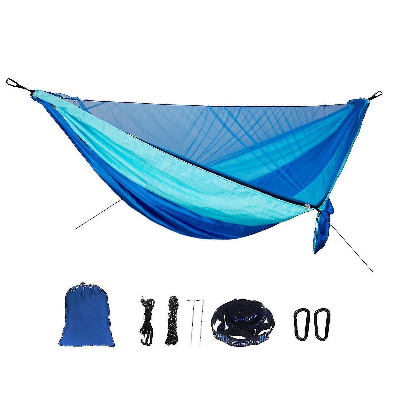 Outdoors Hammock With Mosquito Net 300kg Load Capacity Easy Installment Portable Hammock For Camping Picnic Outdoors Orange