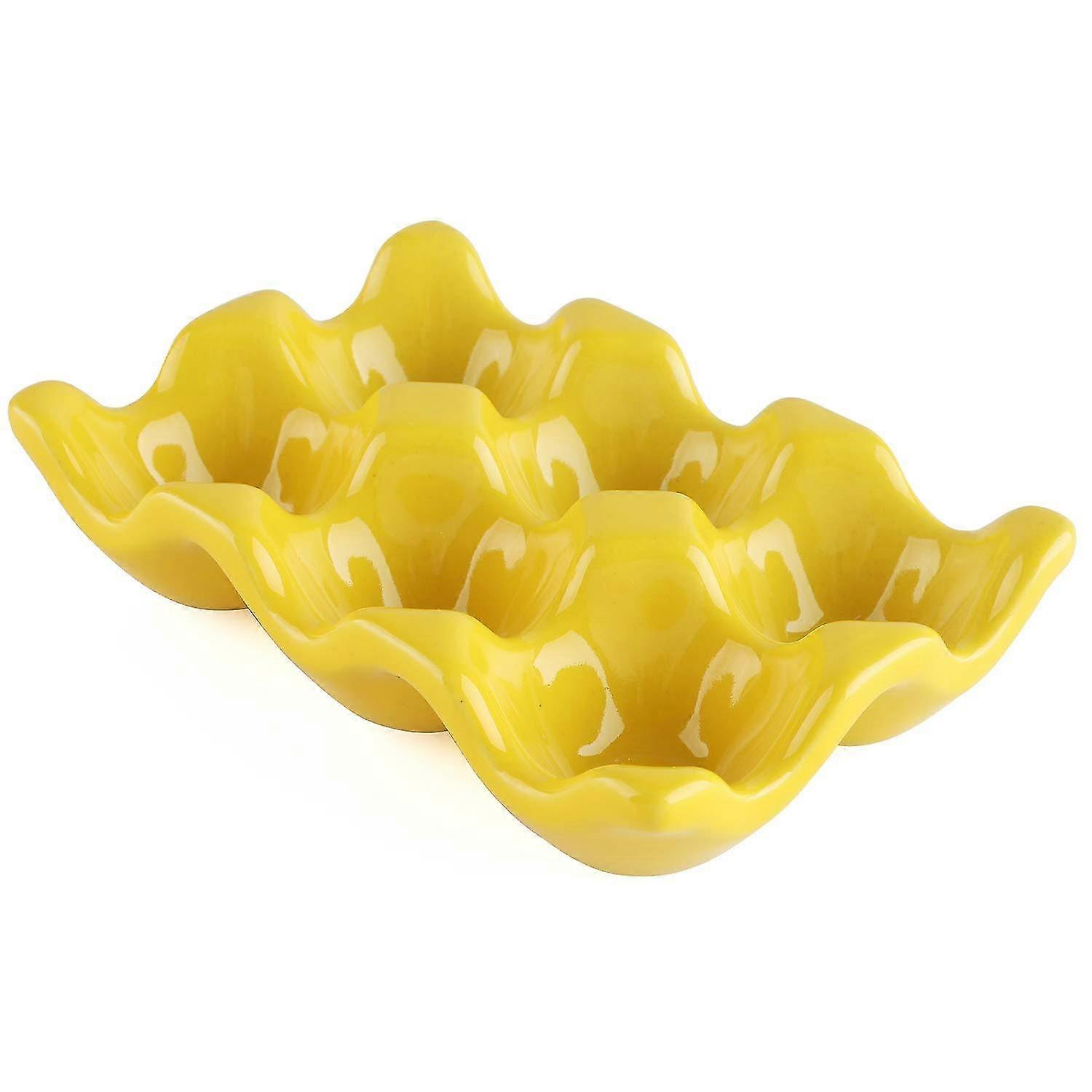 Kerámia tojástartó 6 csésze porcelán tojástálca friss tojástartó hűtőszekrényhez Munkalap konyhai tárolás