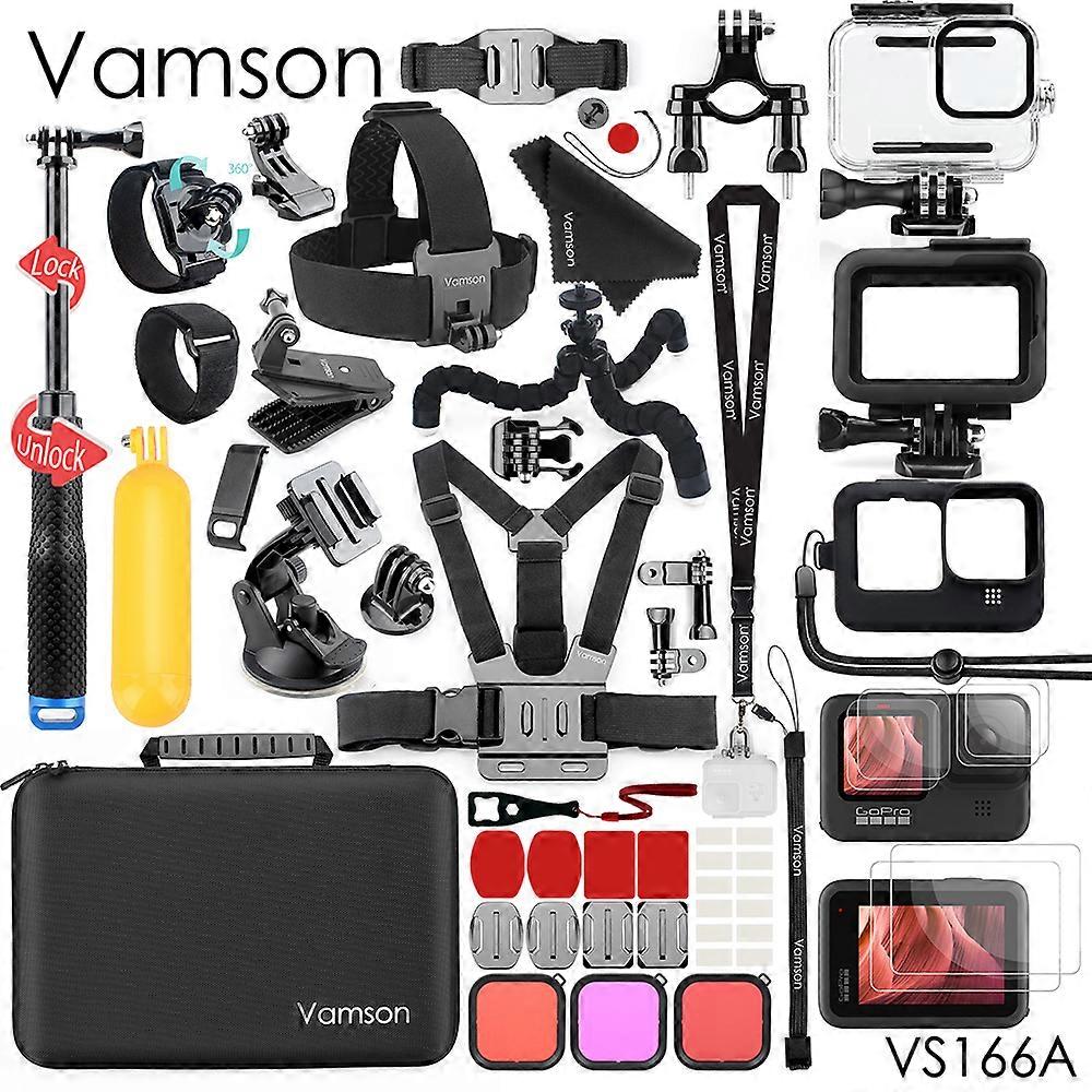 Redkid Accessoires Vamson pour GoPro Hero 11 Black couvercle latéral boîtier étanche support de trép