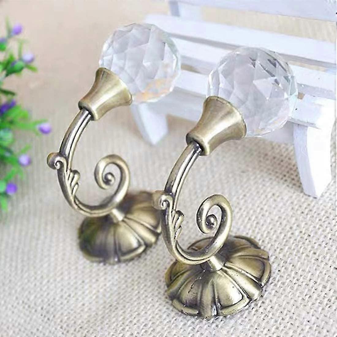 Picture of Pair of Creative Crystal Curtain Tiebacks, Metal Curtain Wall Tiebacks ...