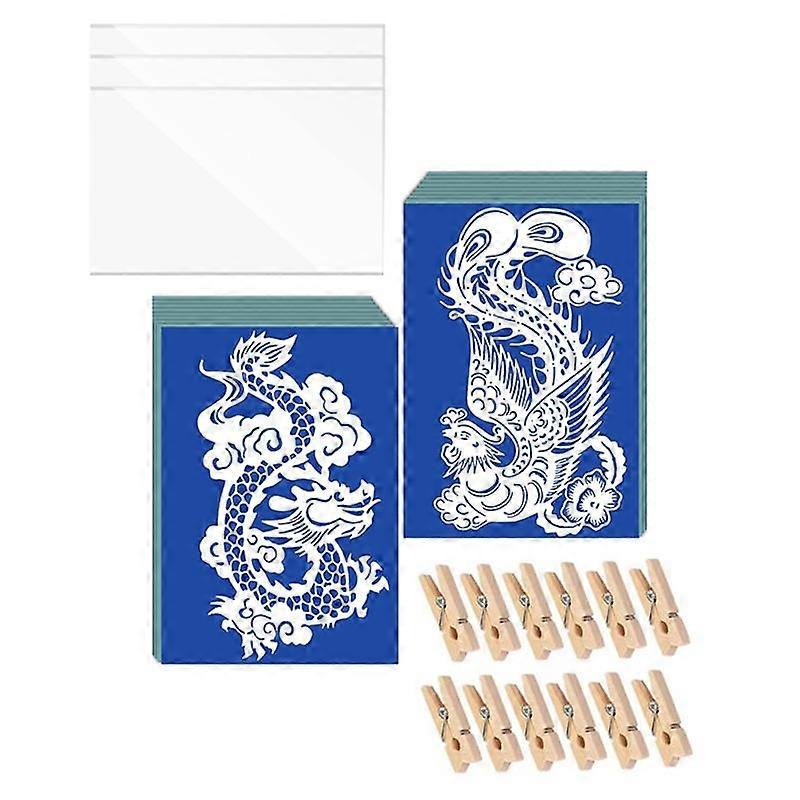 24 Sheets Sun Print Paper A5 Solar Drawing Paper Nature Printing Paper for Kids Adults Arts Crafts DIY with Clamp Board
