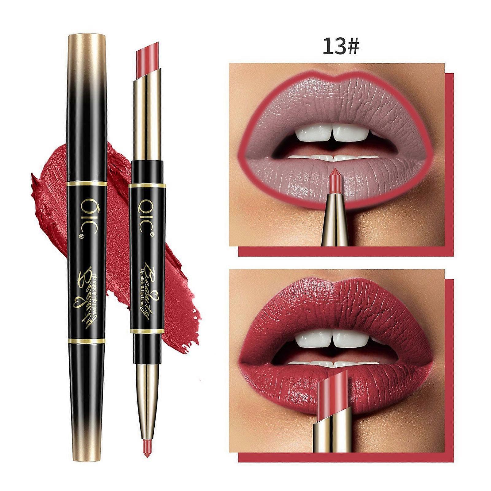 Doppelseitiger Lippenstift Lippenstift Make-up Holding Color Developing Zwei-in-Eins-Lippenstift mit dünner Tube Lippenstift Lippenstift