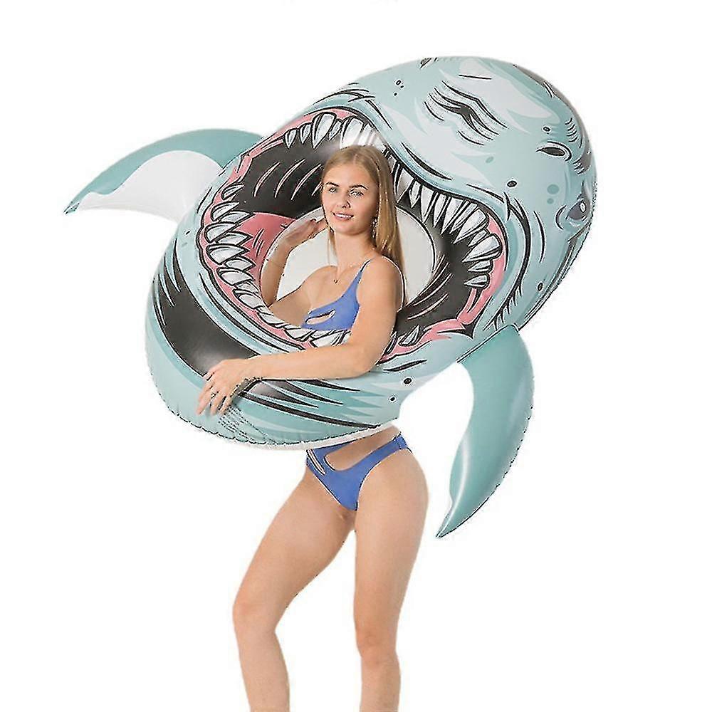 Inflatable Shark Shaped Pool Floats Cartoon Giant Inflatable Swimming Ring For Party Decor For Fun