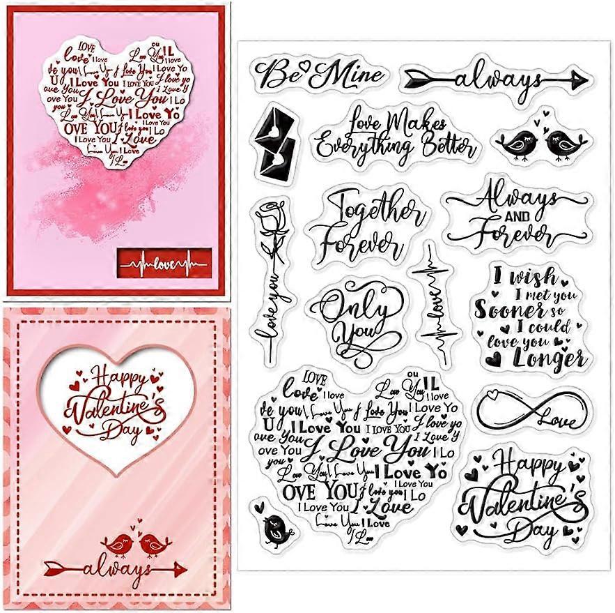 1Sheet Valentine Day Clear Silicone Stamps