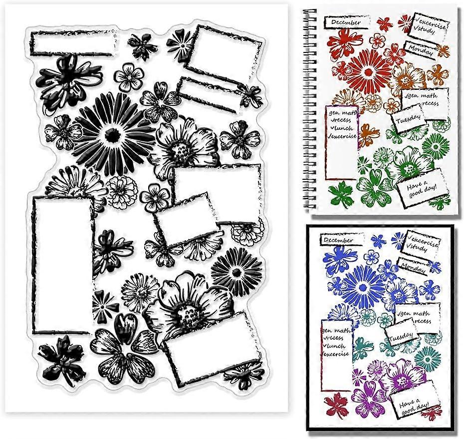 1Sheet Flower Silicone Clear Stamp