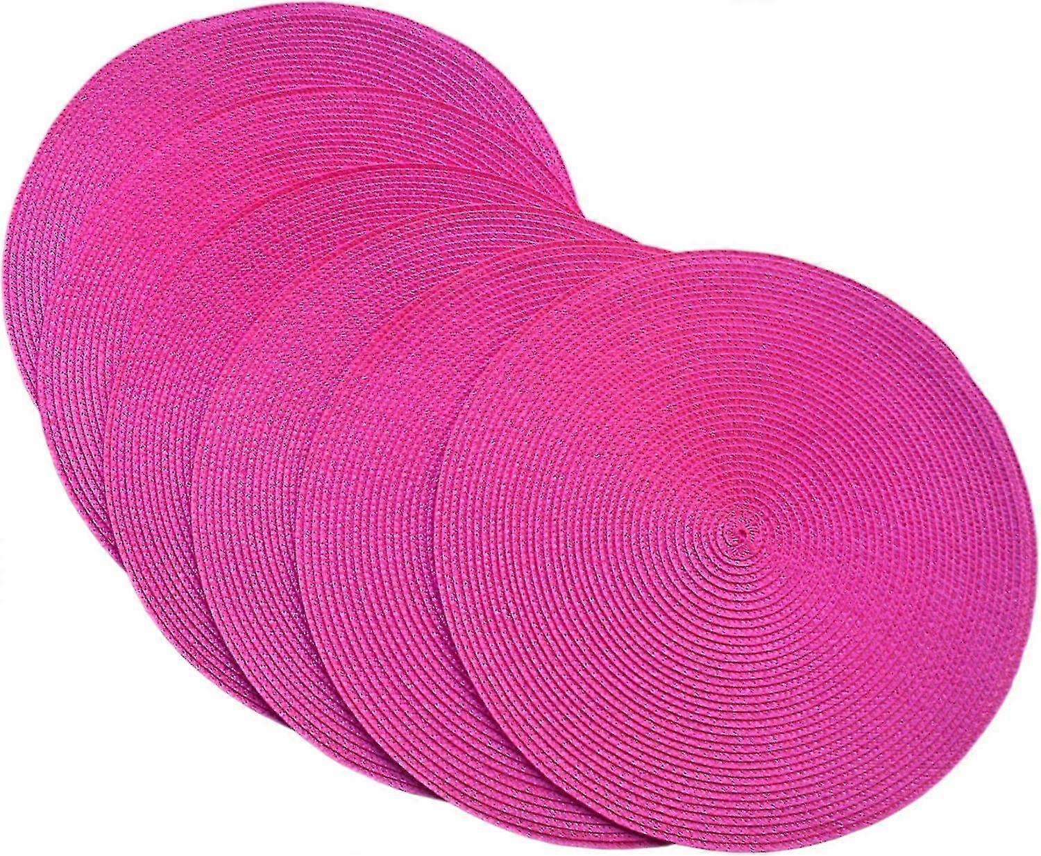 Round Rose Plastic Placemats Set Of 6 - Stylish And Practical Dining Table Mats