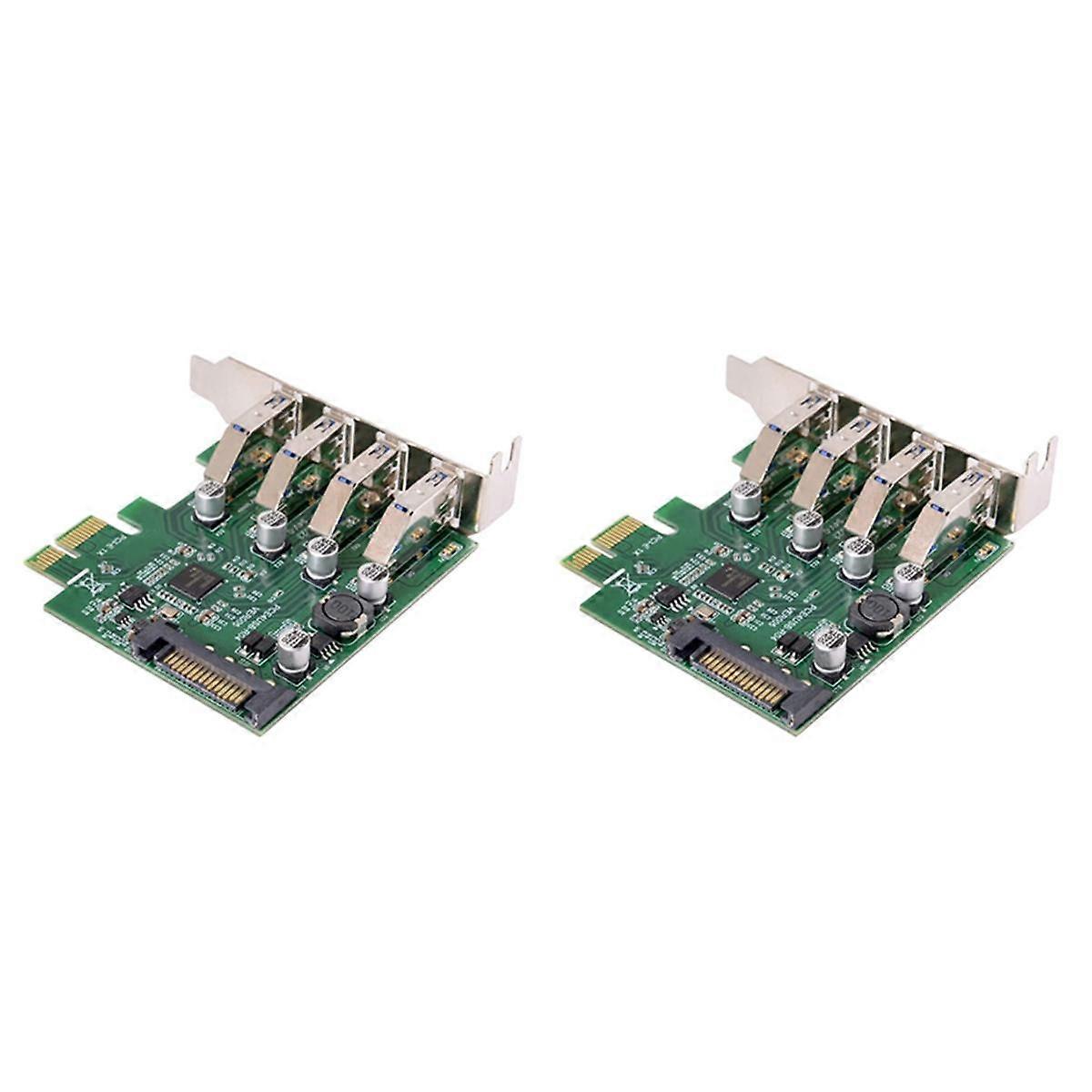 2X Low Profile 4 Ports PCI-E to USB 3.0 HUB PCI Express Expansion Card Adapter 5Gbps USB1.1/2.0/3.0