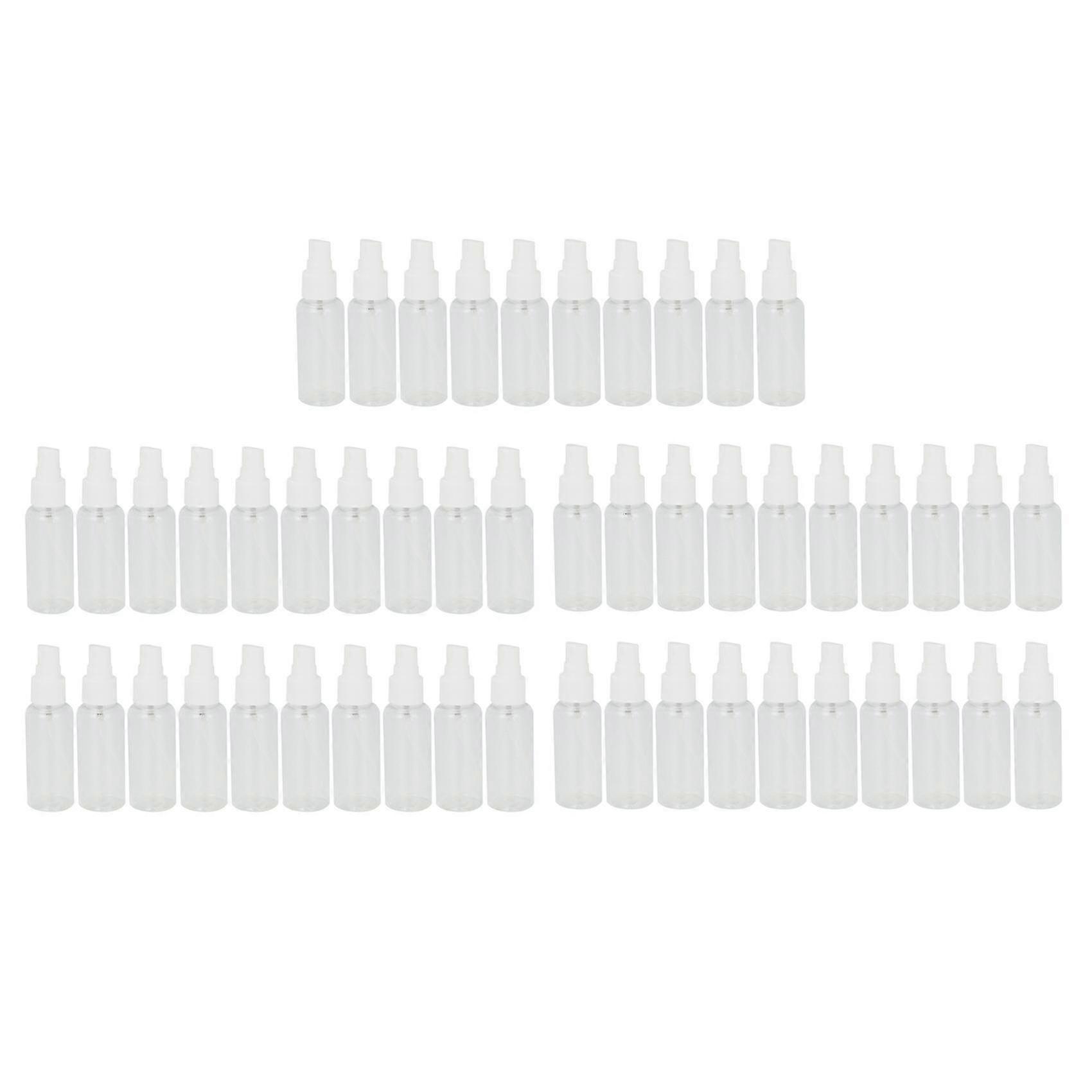 50 Pieces 50ml Spray Bottles Plastic Empty Refillable Atomiser Transparent