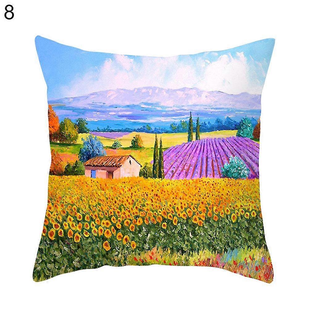 ラベンダーひまわりプリントホームソファスロー枕カバーダストカバー車事務所の装飾デザイン443jpjcjh