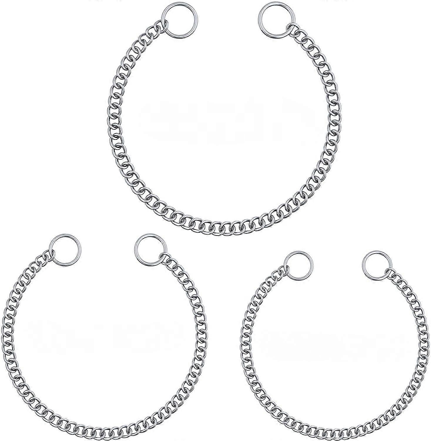 Wekity 3 Pack Heavy Chain Dog Training Choke Collar