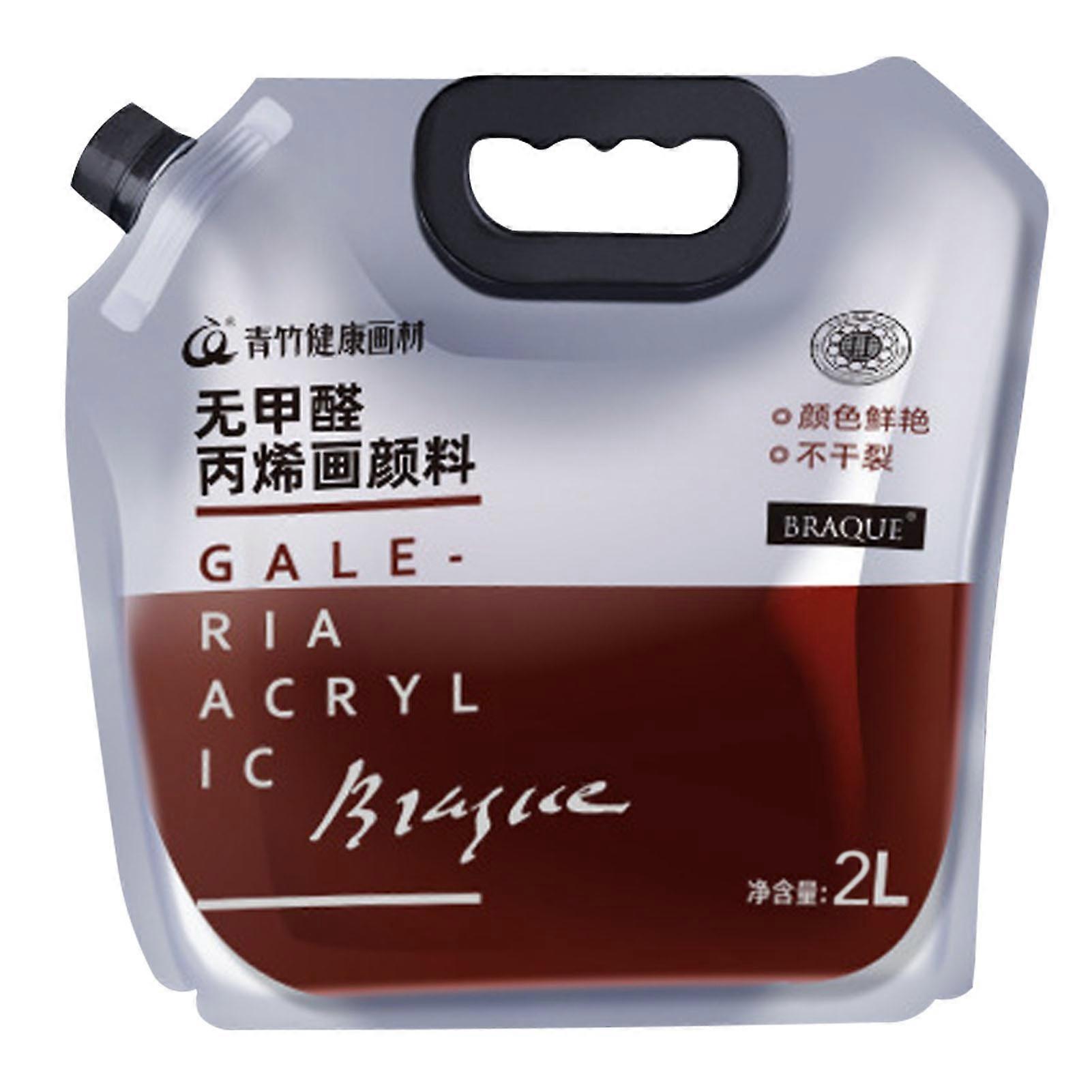 Vernice acrilica Crema solare impermeabile Vernice acrilica di grande capacità Vernice acrilica portatile multiuso ocra 2L (circa 2,4 kg / 5,3 libbre)