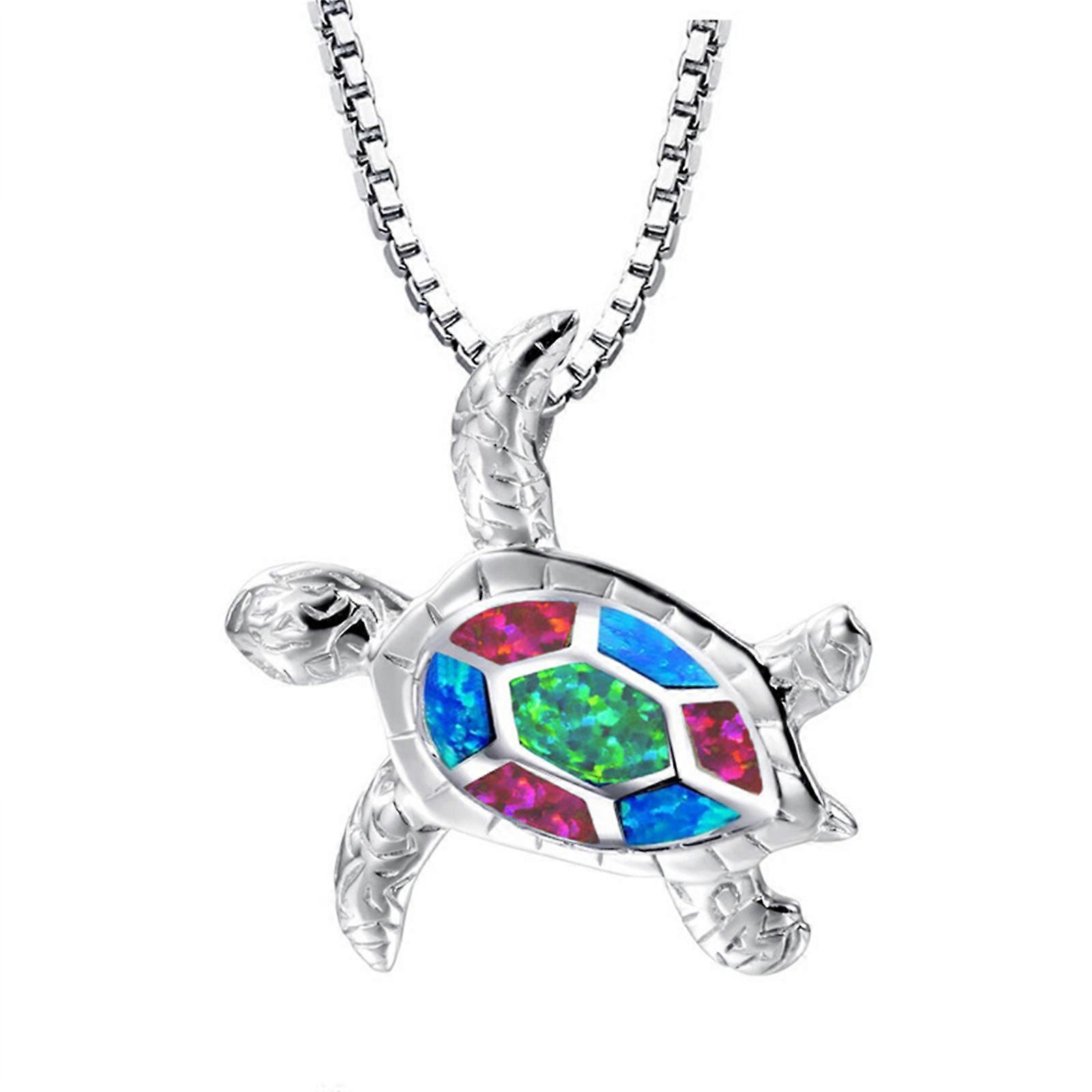 Collier pendentif tortue Pierre colorée Collier pendentif en forme de tortue pour les filles femmes