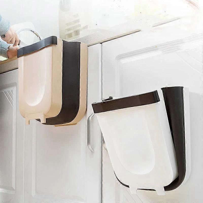 Wall Mounted Folding Waste Bin Kitchen Cabinet Door Hanging Trash Bin Garbage Car Trash Can Wall