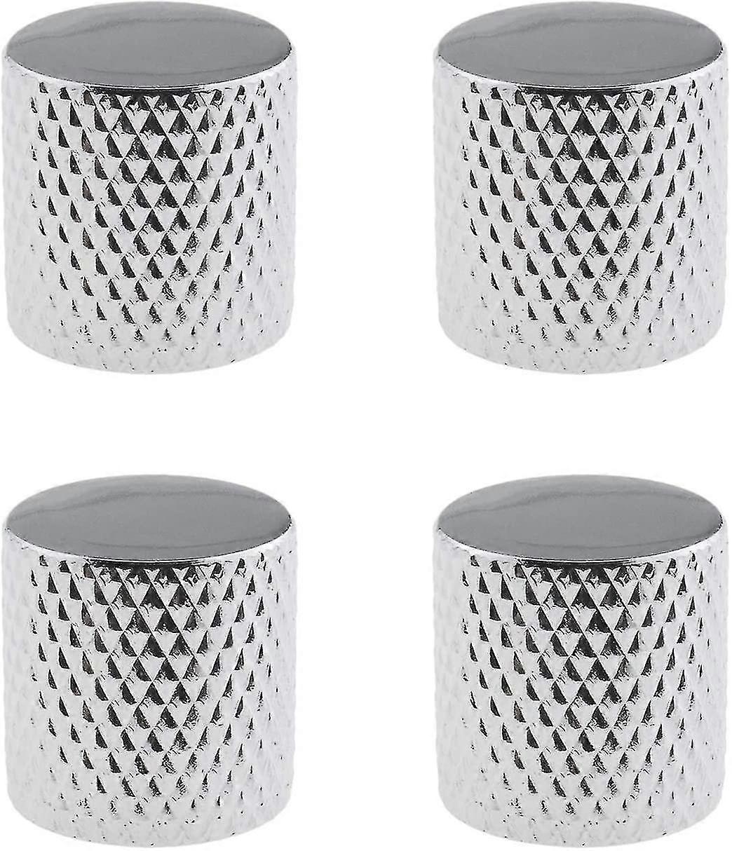 4 Metal Volume Control Knobs For Electric Guitar And Bass Diameter 6mm Chrome