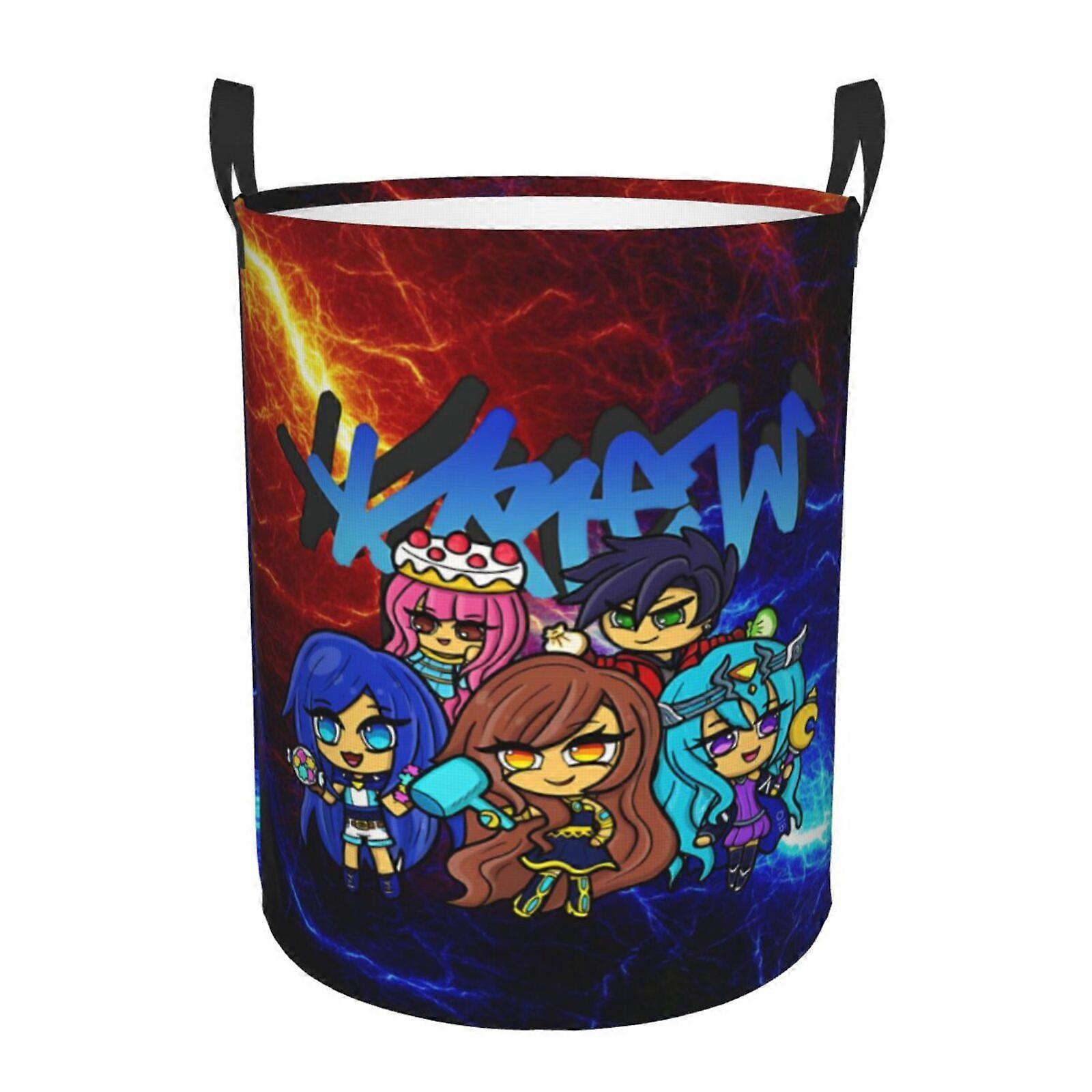 Itsfunneh Krew 3d Graficzny płomień Kosz na pranie Fire Flame Kosz na ubrania z uchwytem SYS27758