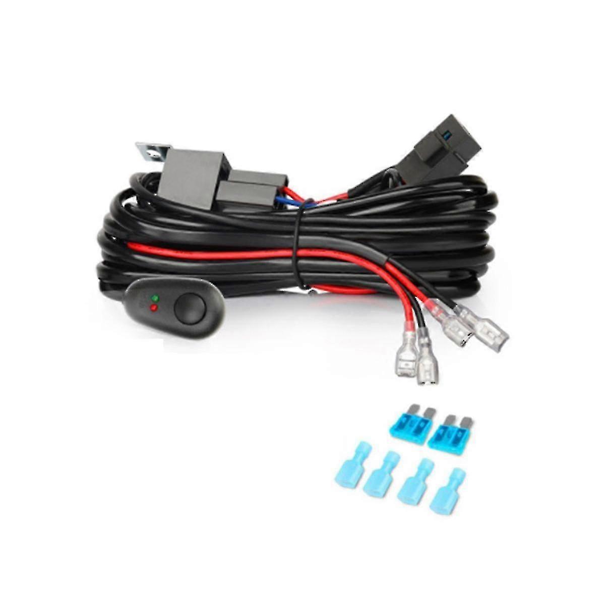 Wiring Harness Kit For 2 Fuse On-off S 12v 40a Relay 180 W/ 300w For 4-52 Inch Led