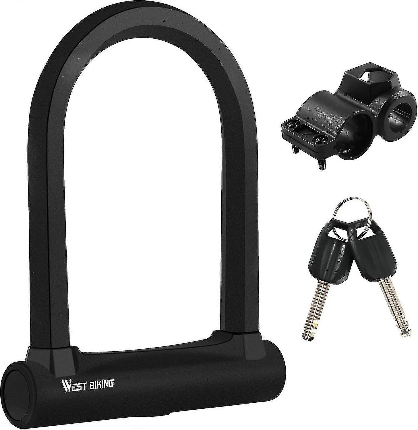 U-lock Bicycle, Hardened High-performance Bicycle Lock High Security Lock With Holder, 2 Keys, Solid Bicycle Lock Bicycle Accessories For Bicycles, Mo