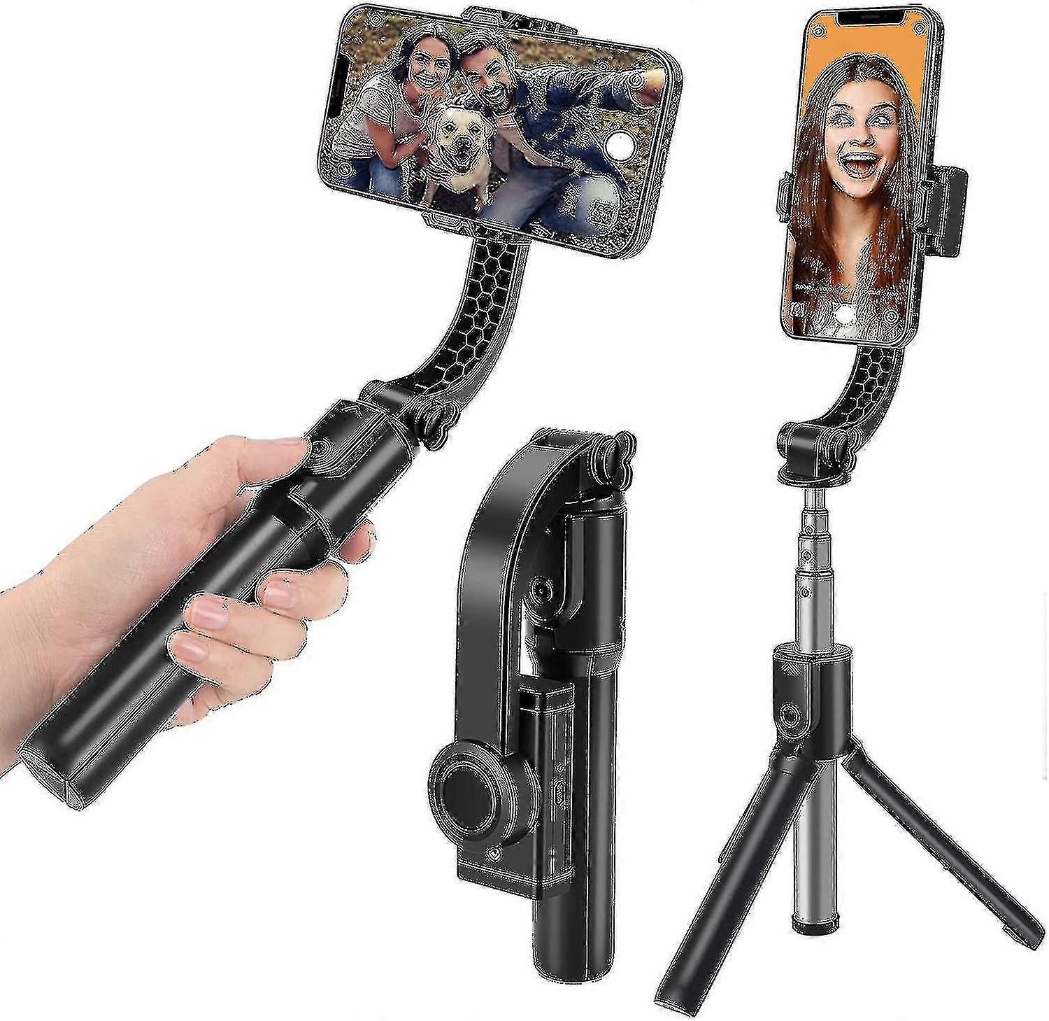 Gimbal Stabilizer For Smartphone With Extendable Selfie Stick Tripod ,wireless Remote And Phone Video Stabilizer