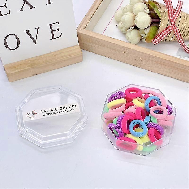 جديد فتاة صغيرة للأطفال حلقة صغيرة سلس المطاط الفرقة حلوى اللون الأسود كامل مربع رئيس التعادل حبل الشعر حبل