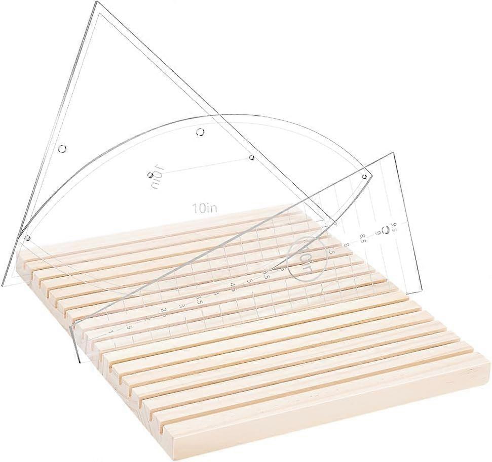 16-Slot Ruler Organizer Ruler Storage Rack Wooden Ruler Holder for Quilting Rulers 4mm Grid Ruler Rack Organizer Home Office Desk Stand 10.15x8.7 inch