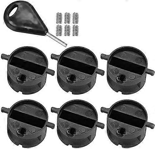 6PCS Surfboard Tail Rudder Slot FCS FIN G5 Plugs Box with Screw Key Wrench Black