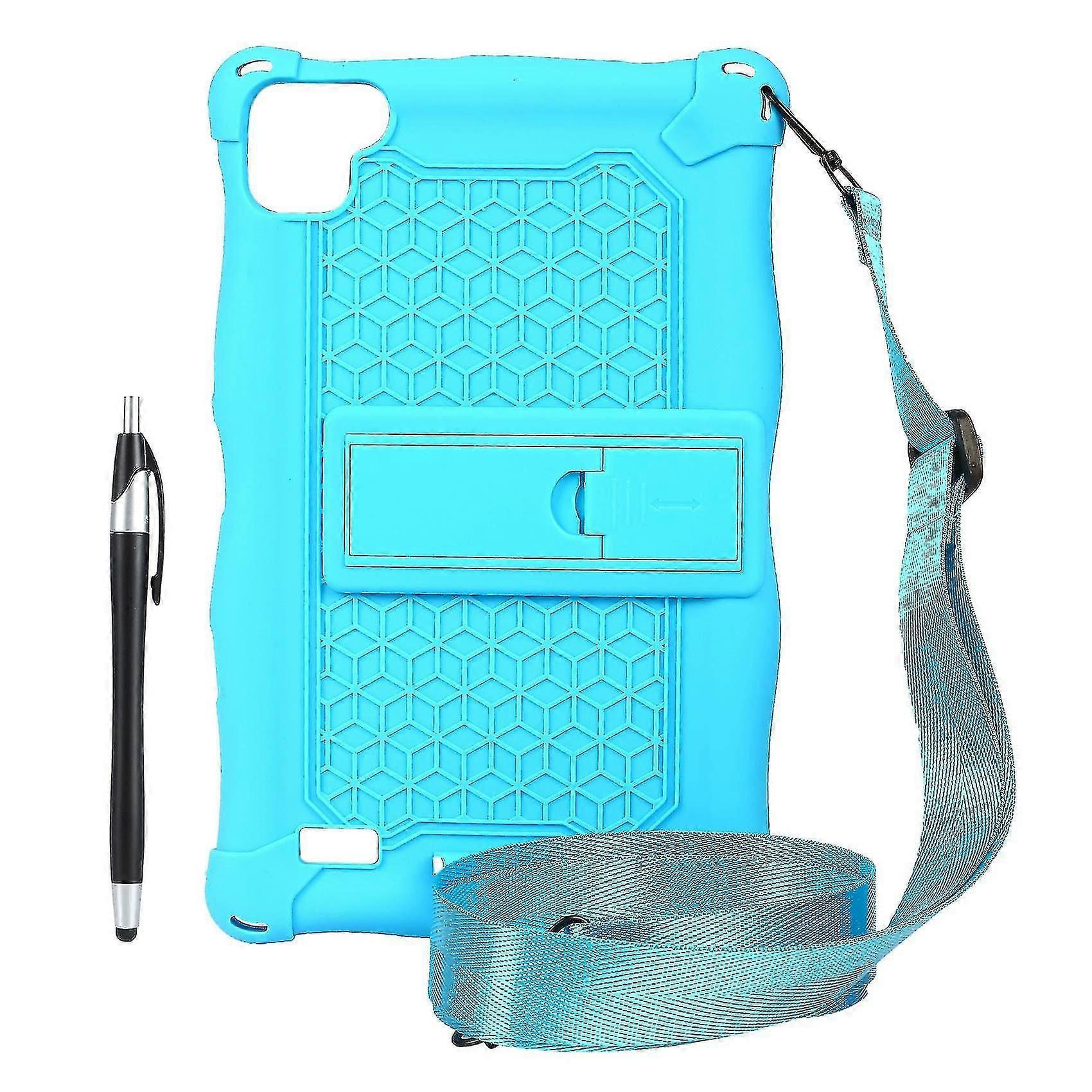 Tablet Case For P80 P80x P80h 8 Inch Tablet Anti-drop Silicone Case With Strap And Pen (light Blue)