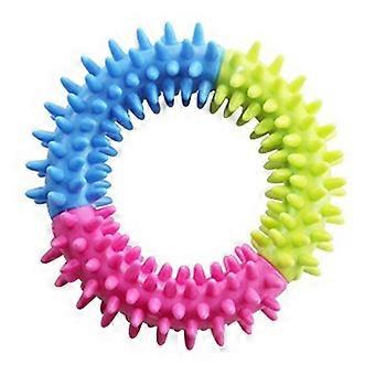 Dog Toys Tpr Three-color Barbed Ring Pet Toy Rubber Teeth Chew Toy Pet Puppy Molar Bite Toy Elastic Ropes