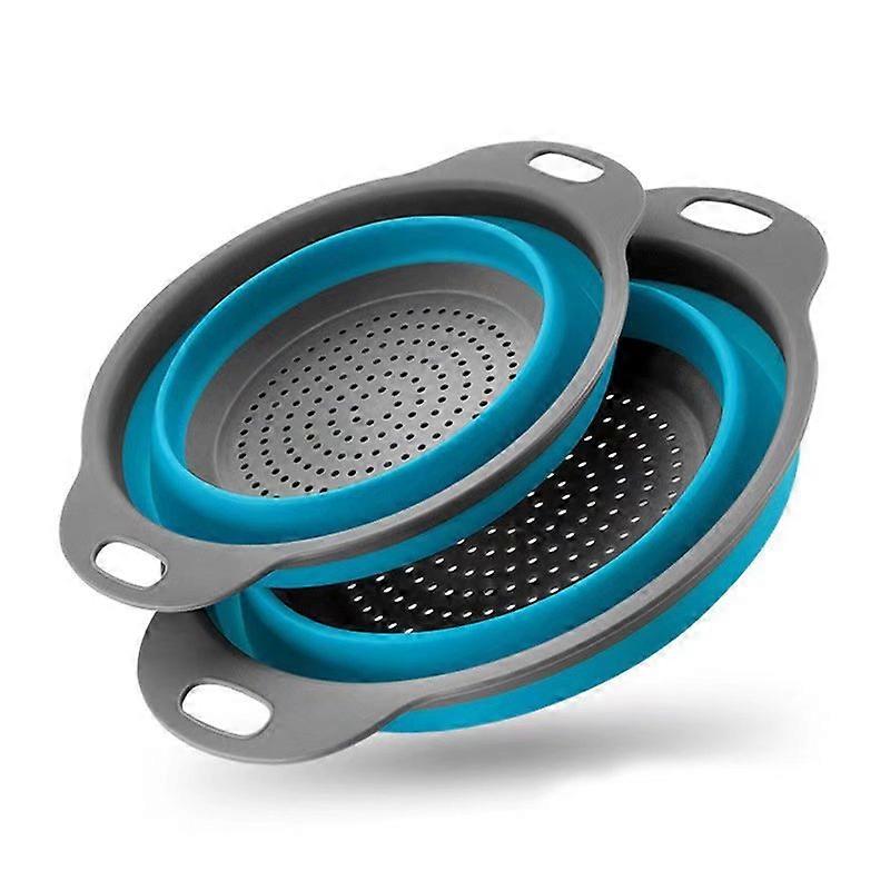 Zusammenklappbares Sieb, 2er-Set, 4 Quart, großes Lebensmittelsieb zum Abtropfen von Nudeln, Spaghetti, Obst und Gemüse, Küchenwerkzeug