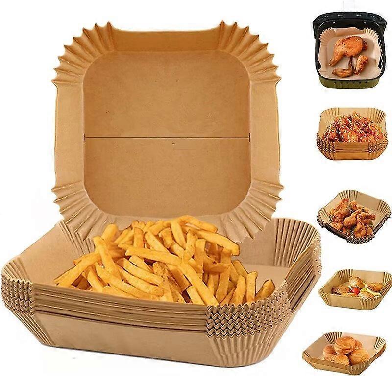 Air Fryer Baking Paper, 50 Piece Air Fryer Parchment Paper, Baking Paper Sheets, Square Air Fryer Parchment Paper, Baking Paper Suitable for Air Fryer