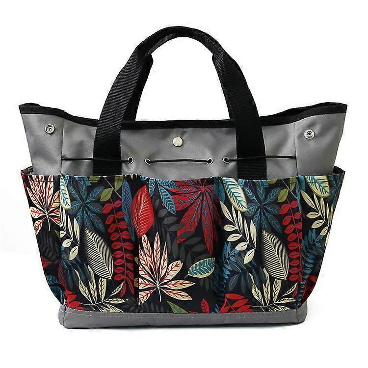 Garden Tool Set Storage Bag Durable Gardening Kit Lawn Storage Bag Gardener Carry Bag,Gray Flower Color (Without Tools)