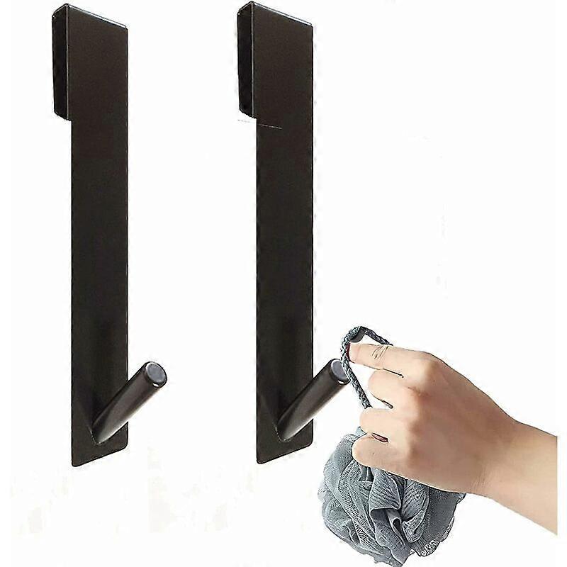 Stainless Steel Shower Hooks, Set of 2 Towel Hooks without rinsing, with padded protection