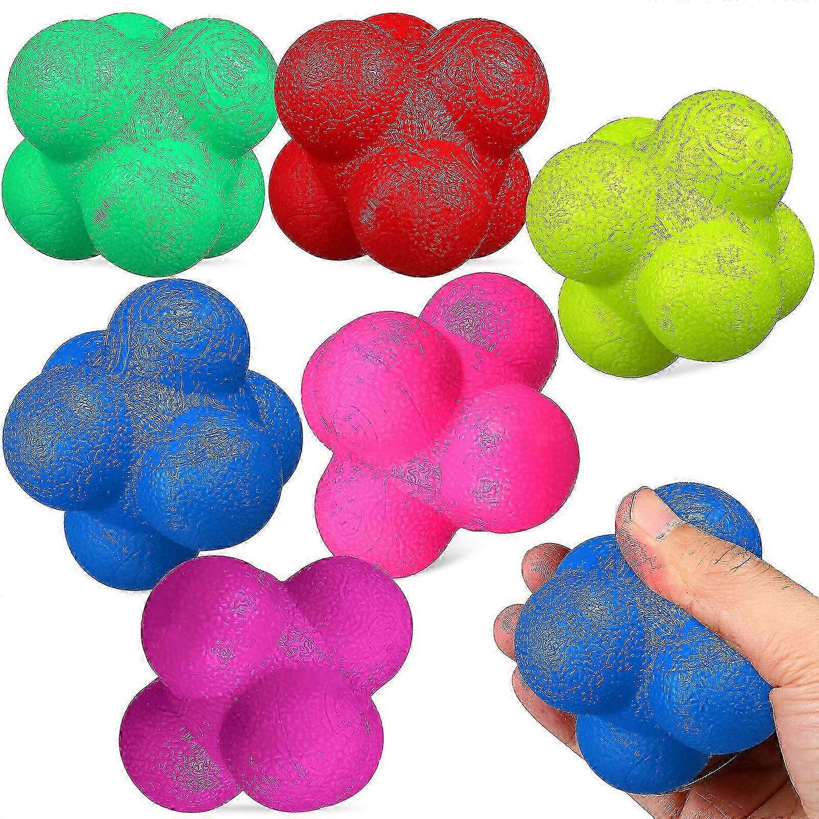 6 Pcs Reaction Balls Agility Balls Hexagonal Reaction Ball Goalkeeper Training Equipment For Sports Exercise