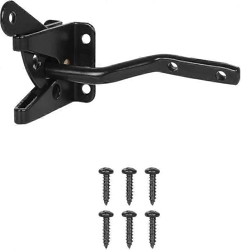 1 Piece Black Gate Lock, Wooden Gate Latch, Gate Bolt, Garden Gate Latch, Garden Gate Latch, Self-locking Bolt, Garden Gate Lock, Ideal For Front Yard