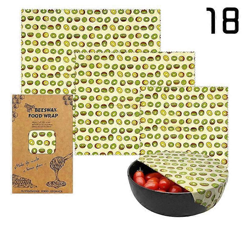 3db újrafelhasználható tárolócsomagolás fenntartható bio gyümölcs zöldség sajt élelmiszer csomagolópapír BPA és műanyag mentes méhviasz élelmiszer-csomagolás