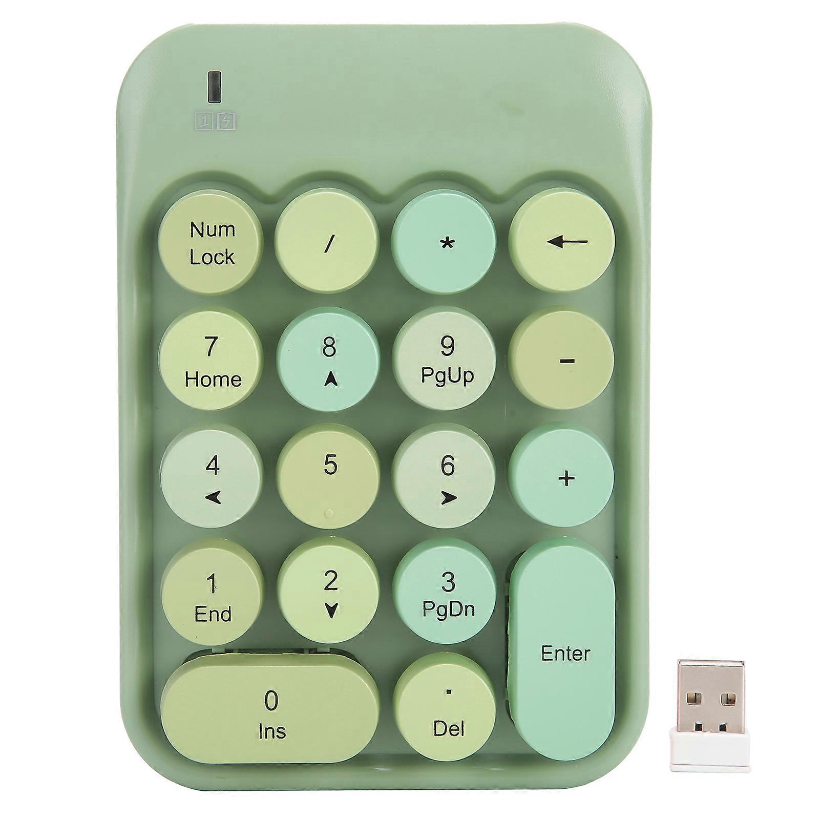 AJAZZ Wireless Numeric Keyboard Chocolate Keycap for Game Direction Switching AK18 2.4GGreen