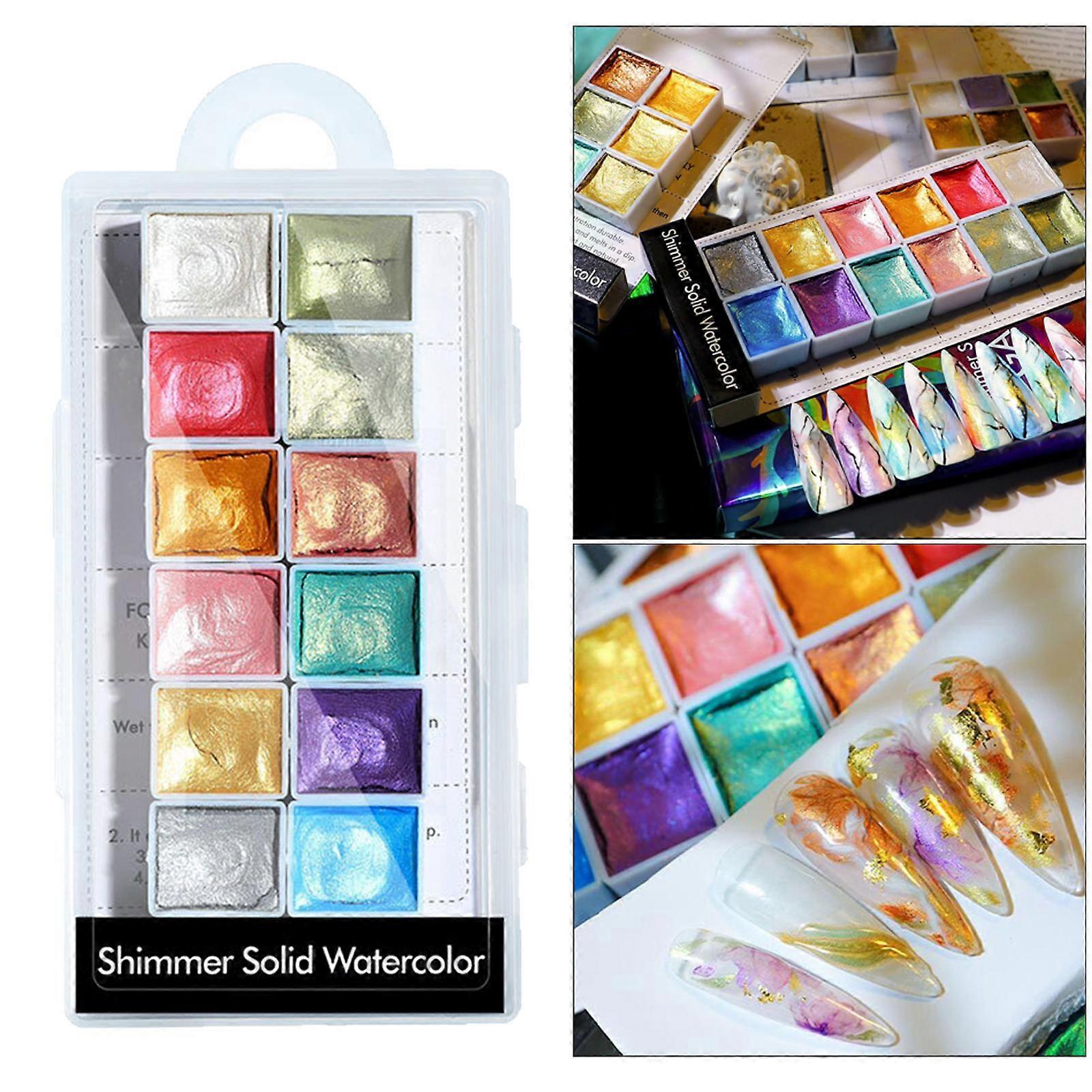 6 Colors Assorted Water Colors Travel Pocket Set, Easy to Blend Colors - Built in Palette - Perfect for Painting - 01