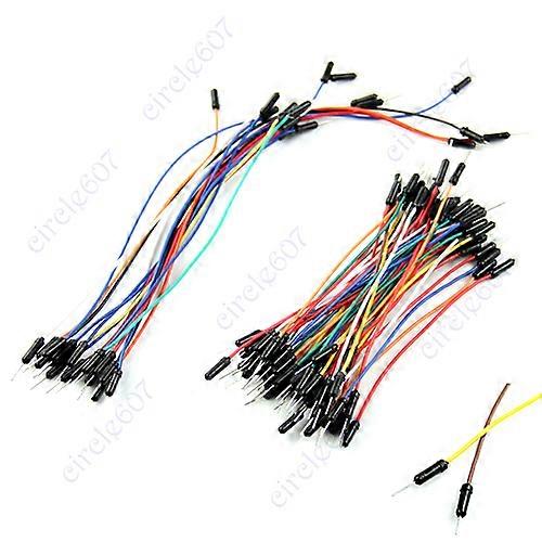 65 Stück Mischfarbe Stecker zu Stecker Flexibler lötfreier Steckbrett-Sprungkabeldraht