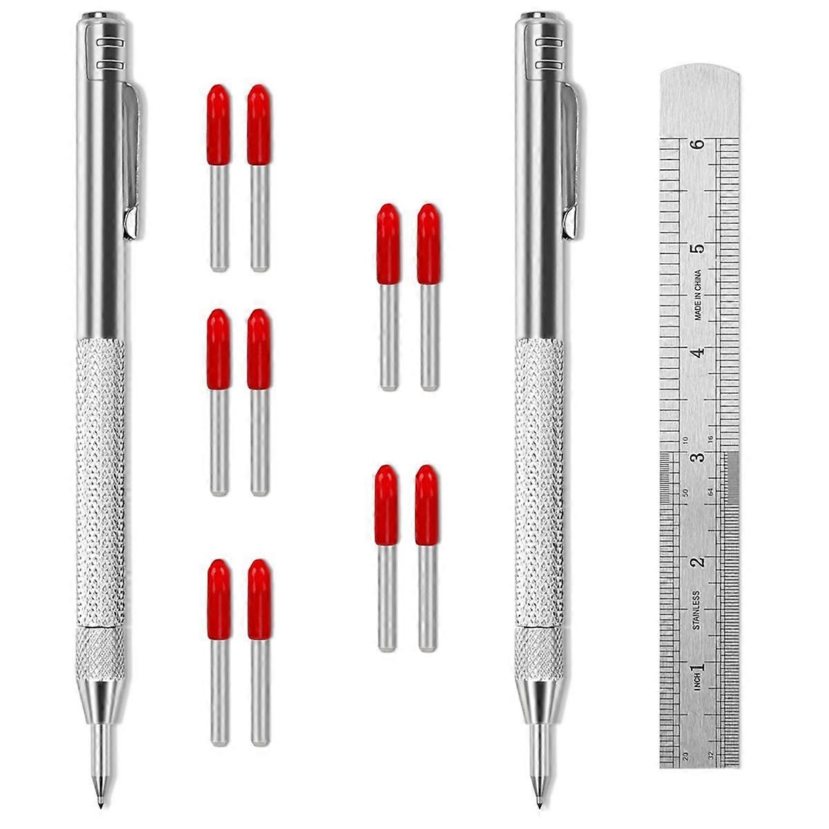 2 Pack Tungsten Carbide Tip Scriber Tool, Metal Scribe Scriber Marking Tools with Magnet, Premium E